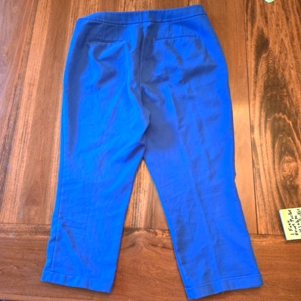 Chicos So Slimming 2.5 Women's (M/14) Royal Blue Cuffed Crop Pants Straight Leg - Picture 11 of 16